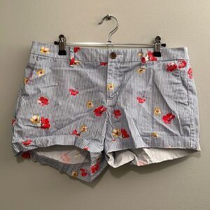 Old Navy Women's Multi Colored Stripped Floral Accent Chino Short